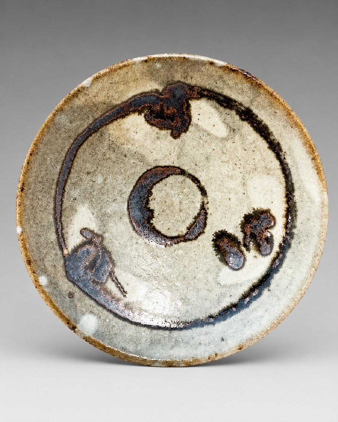Hamada Shoji — Dish. A Circular Stoneware Dish, Japanese stoneware, Showa period, 20th century.