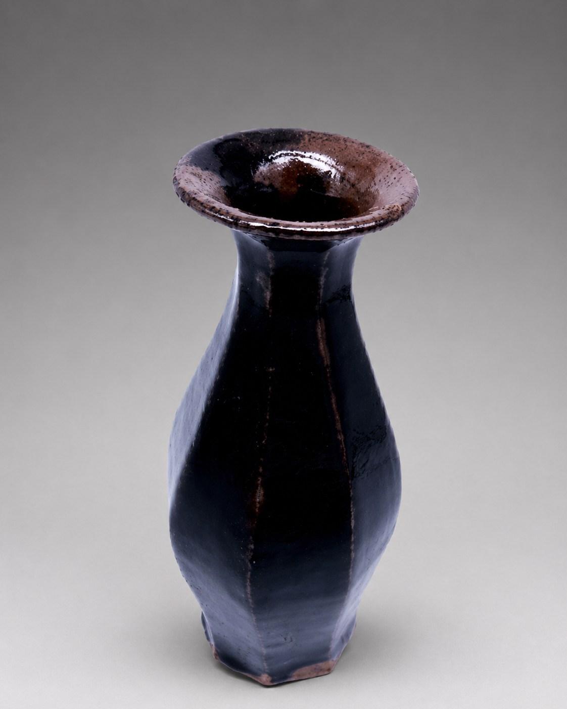 Hamada Shoji — Vase. A Octagonal Stoneware Vase, Japanese stoneware, Showa period, 20th century.