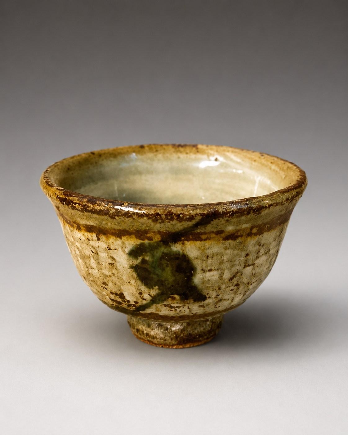 Hamada Shoji — Chawan / Tea Bowl, hare. A Stoneware chawan [tea bowl] with Hare Motif, Japanese stoneware, Showa period, 20th century.