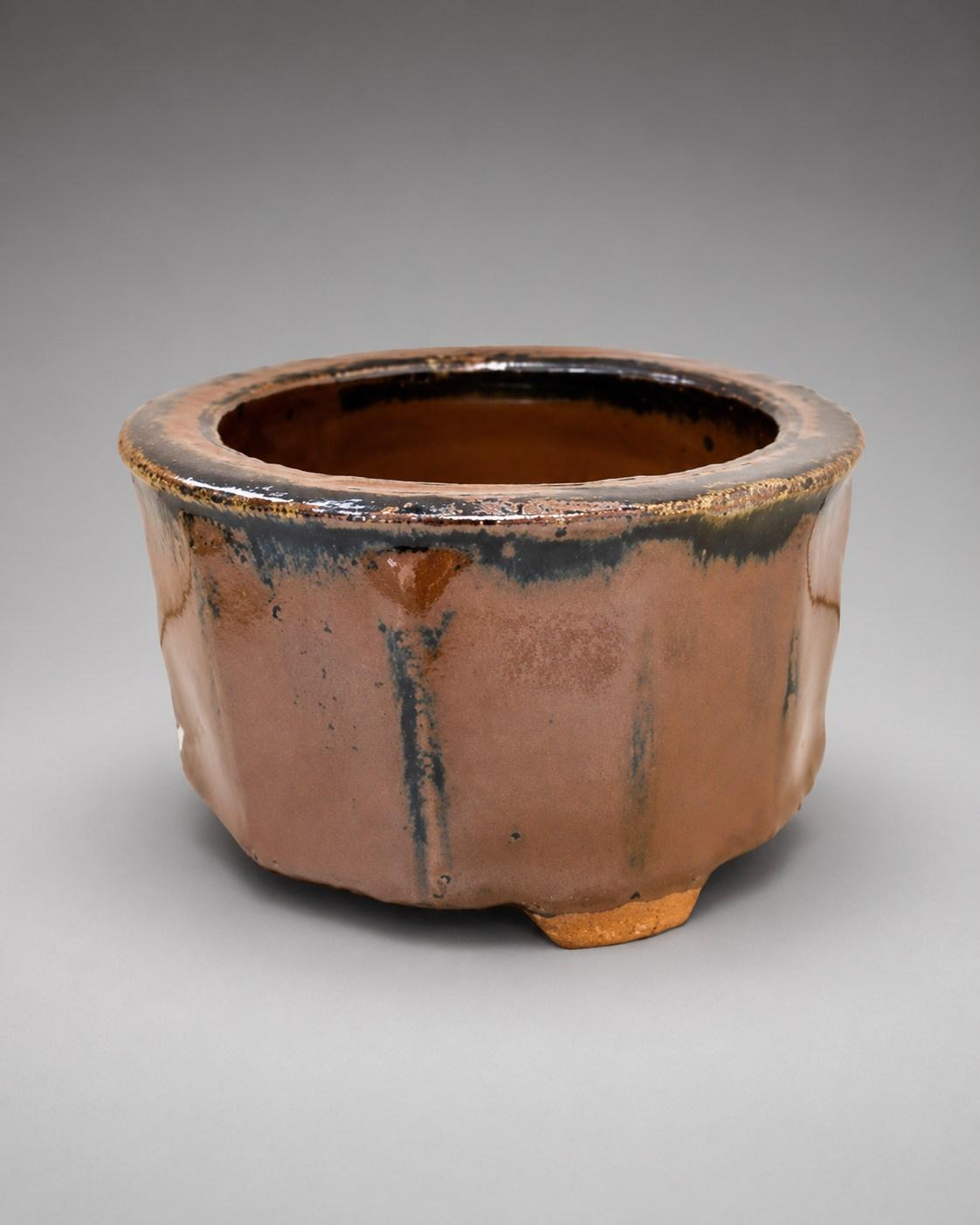 Hamada Shoji — Mizusashi / Water Jar. A Stoneware mizusashi [water jar], Japanese stoneware, Showa period, 20th century.