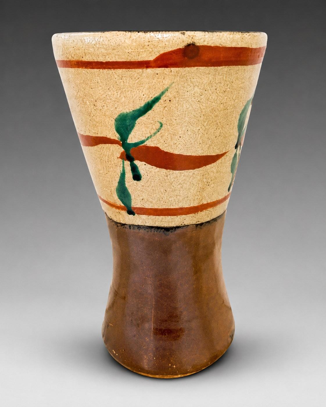 Hamada Shoji — Vase, wax resist. A Stoneware Vase, Japanese stoneware, Showa period, 20th century.